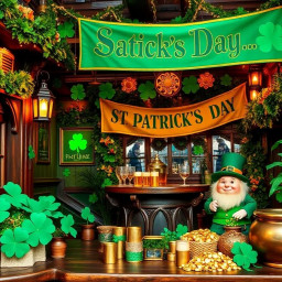 st patrick s day scene featuring vibrant green tones gold accents shamrocks and celtic motifs in a festive irish setting download 47
